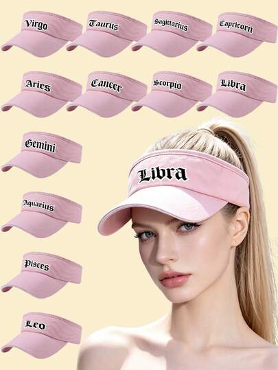 Mũ thể thao nữ thoáng khí họa tiết 12 cung hoàng đạo, thích hợp cho chạy bộ, chơi golf và mặc hàng ngày.