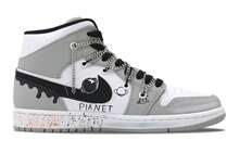 Jordan Air Jordan 1 Cushioning, Wear Resistant Mid Top Vintage Basketball Shoes Men's Gray Gray (Beach Party Gift Box) - Grey (Beach Party Gift Box) - View 3