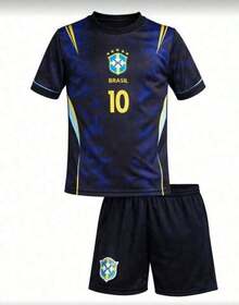 Brazil Kids' Team Set 25/26 Clothes For Boys - 藍色 - 查看 1