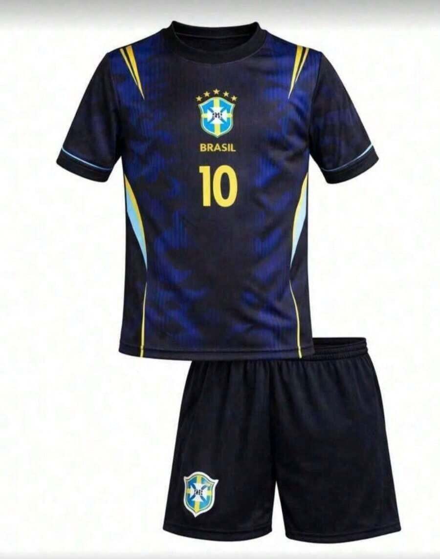 Brazil Kids' Team Set 25/26 Clothes For Boys - 藍色 - 查看 1
