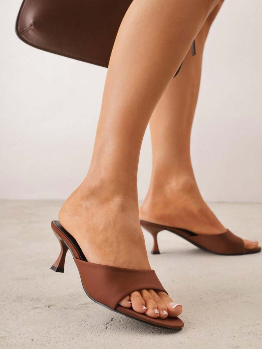 Sandalias de tacón con punta abierta - Bronce - Ver 1