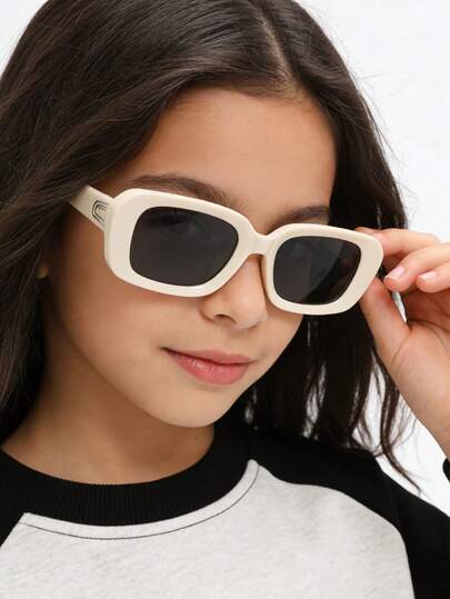 1 par de gafas de moda para niños con montura de ojo de gato, minimalista, adecuado para niños y niñas, fiestas, vacaciones, viajes, decoración, accesorios diarios, y como accesorio de fotografía
