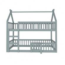 Kids Bed Frames, Headboards & Footboards - Gray + Wood + Wood - View 6