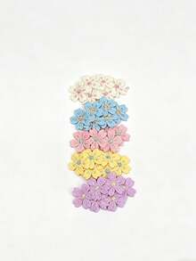 5 piezas/1 pieza Pasadores de pelo con flores bordadas, accesorios de pelo florales simples y prácticos para niñas - Multicolor - Ver 9