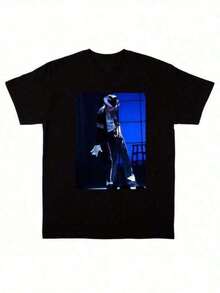 2026 Boy's Casual Tees, ClAsssic Michaeled Jacksoned King Of Pop Rip Rap Style T Shirt Black Crew Slogan Bodybuilding Top Boyfriend Style Casual Wear Suitable For AllSeasons Graphic Tee Men Playera De Hombre T-Shirts For Men,Jackson Glove Graphic T-Shirt,Men's And Women's Sports Leisure Tee,Y2k Summer Vacation Clothes, Fans Unisex Casual Short-Sleeved Tees A Must-Have For Fans Suitable For Festivals, Parties, Homewear, Back-To-School Outfits 100% Cotton, Versatile Basic Tees, Size 2Y-16Y, S-XXXL, Kids Clothes Boys, Tween Boy Clothes, Girls' Tops, Men Clothes, Women's T-Shirt, Perfect Gift For Back To School And Mother's Day, Can Be Matched With Parent-Child Outfits - 黑色 - 查看 1