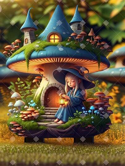 Mô hình trang trí phẳng 2D hình cô bé nấm dễ thương cầm đèn lồng, món quà lý tưởng. Thích hợp để trang trí sân vườn theo mùa, sân nhà, bãi cỏ, trang trí nhà nông trại, biệt thự, chậu cây và ban công, hoặc dùng làm cọc trang trí sân vườn.