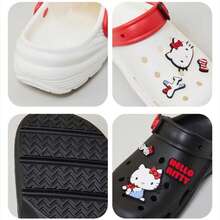 Miniso 名创优品三丽鸥Hello Kitty木屐，厚底设计，透气孔结构，防滑厚底，夏季户外拖鞋（1双） - 彩色 - 查看 2