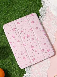 1 件粉色星形图案彩绘平板电脑保护套，兼容 iPad Mini 4/Mini 5/Mini 6/Mini 7/Air/Air 2/9.7/10.2/10.5/Air 4/Air 5/10.9/Pro 11 英寸/第十代/Air 11 英寸 (M2)-2024/Pro 11 英寸 (M4)-2024/Air 11 英寸 (M3) 2025/(A16) 11 英寸第十一代 2025/Air 8 (M4)2026 (11 英寸)，Galaxy Tab A8 10.5 英寸 2022。包含笔槽、三折支架、TPU 软边保护、磁吸式睡眠/唤醒功能，简约/创意/趣味/个性化平板电脑保护套。 - 彩色 - 查看 1