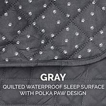 Furhaven Loveseat Slipcover Water-Resistant Print Furniture Protector Cover - Loveseat - Canina de lunares reversible gris - Ver 6