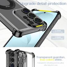 双环放大镜磁吸防震透明手机壳，带气垫，适用于三星 Galaxy S26 Ultra/S25/S24/S23/S22 系列、Galaxy A 系列 1-9，9987654321，45G 电镀 - 黑色 - 查看 2