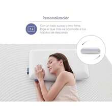 Luuna Almohada Comfort Flip 2 en 1 con un Lado Firme y Otro Suave Almohada Memory Foam 100% Funda Fresca Que Regula Temperatura Cooling Stamp Marca Mexicana Tamaño Estándar - Blanco - Ver 7