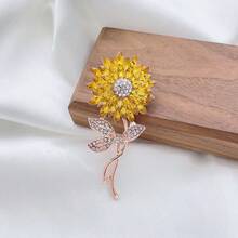 1 chiếc ghim cài áo hình hoa hướng dương pha lê sang trọng, phụ kiện ghim cài áo cao cấp, thanh lịch. - Nhiều màu - Xem 5