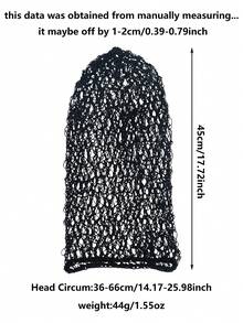 1 PC Braided Long Hair Care Net Women's Elastic Breathable Mesh Crochet Hair Net Headscarf Women's Hair Net Headscarf Cover Sleeping Accessories Hair Styling Tool Kit - Multicolor - View 3