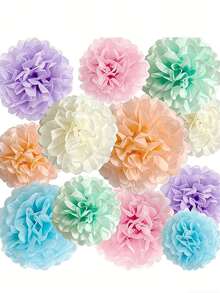 Paper Flower Party Decorations, Easter Macaron Paper Flower Hanging Decor, Birthday Party Tabletop Decor - Flower - View 9