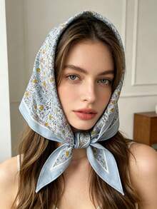 1 pièce Foulard/Écharpe de style champêtre chic floral, doux pour le printemps/l'été, la plage, les vacances - Multicolore - Voir 10