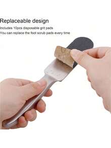 Stainless Steel Foot Callus Remover With 10 Replacement Pads, Professional Foot Care Tool For Removing Dead Skin And Calluses, Includes Electric Foot Grinder Accessory And Manual Foot Scraper, Smooths Feet In Seconds, Suitable For Home Foot Spa, Beauty Salon And Travel, Ideal For Diabetic Patients, Athletes And Elderly Foot Care, Perfect Gift For Mother's Day And Valentine's Day - Multicolor - View 3
