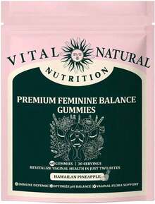 Premium Feminine Balance Gummies For Women| Probiotic & Vaginal PH Balance| Immune & Healthy Odor Support| Hawaiian Pineapple Flavor| Vegan, Gluten-Free| 60 Count, 30 Servings - 1 - 查看 9
