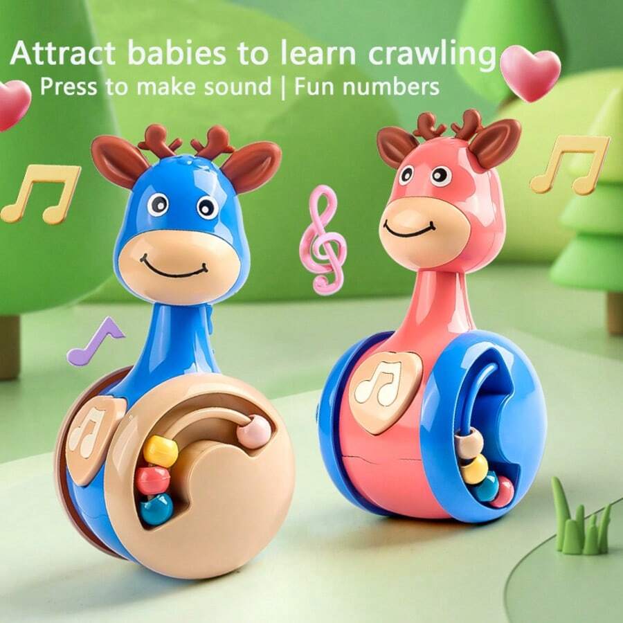 Giraffe Shaped Inflatable Toy, Interesting Balance Sensing Inflatable Ball Toy, Sound Emitting, Battery-Free, Sliding Inflatable Toy - Multicolor - View 1