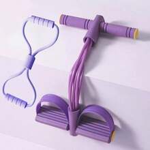 2pcs Pilates And Yoga Set, 8-Shape Resistance Bands + 6-Tube Stepper Bar, Suitable For Sit-Ups, Fitness, Body Stretching, Essential Pilates Set For Women, Available In Blue, Pink, Purple, Pilates Set, Fitness Equipment, Home Pilates Set, Workout Set - Multicolor - View 3