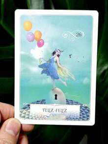 52pcs 10.5*7.5cm Wisdom Oracle Cards, Spanish Version, Daily Witch Tarot Cards, Fun Divination Tarot Card Game, Family Gathering Entertainment Game Cards, Tarot Cards, Entertainment Party Board Game, Game Gift - Purple - View 2