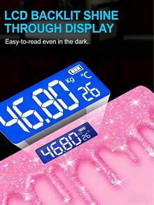 1pc Decorative 2D Digital Bathroom Scale | LED Display, Suitable For Gym And Yoga Studio, Long-Term Bathroom Use, Ideal For Fitness And Sports Enthusiasts, Uses AAA Batteries (Not Included) - Multicolor - View 3