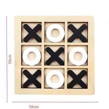 1套大型井字棋游戏套装，2026新款木制OX井字棋9格三子棋盘游戏，节日礼物 - 彩色 - 查看 10