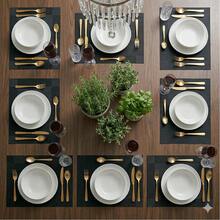 Set Con 8 Piezas Manteles Individuales 45cm x 30cm Elegantes Modernos Minimalista Antideslizantes Lavable Resistente Al Calor Para Platos Mesa Comedor Fiestas Cumpleaños Eventos Ocasiones Especiales Dia De Las Madres - Café - Ver 6