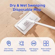 Mini Sweeper Mop No-Touch Dirty Cleaning Flat Dust Mop For Dry Wet Disposable Pads, Multi Surface Mop Floor Mopping And Sweeping Cleaning Head For House Wall Bathroom Toilet Corners Door Window - A - Xem 6