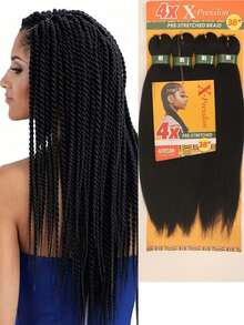 4 Packs Pre-Stretched Braiding Hair Extensions, 18 Inch Premium Synthetic Crochet Hair With Braid Texture - Multicolor - View 16