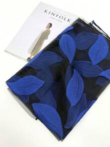 1pc Leaf Pattern Long Lightweight Scarf, Fashionable Accessory For Spring/Summer Vacation, Travel, Photo Shoot, Versatile For Women,Beach,Holiday,Accessories - Blue - View 6