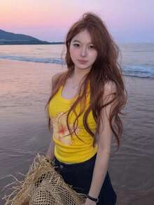 Women Tank Tops & Camis - Yellow - View 8