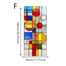 1/6pcs European Style Static Cling Window Stickers, Removable Waterproof PVC Material, Colorful Geometric Pattern Design, Suitable For Bedroom And Home Decor - Multicolor - View 16