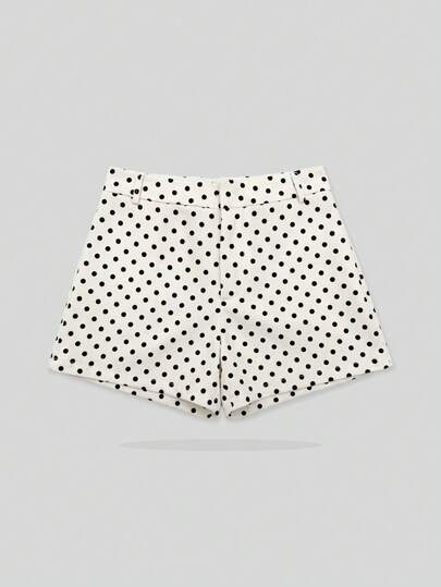 Pantalones cortos de mujer YROOE de estilo retro casual con lunares, adecuados para primavera/verano