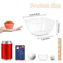 50pcs/100pcs Mini Dessert Bowls, Mini Transparent Jelly Cups, Square Yogurt Cups, Reusable Fruit Ice Cream Cake Pudding Cups, Party Transparent Plastic Pudding Appetizer Cups, Small Reusable Serving Bowls, Ideal For Birthday, Party Events, Quality Life Choice - Transparent - View 8