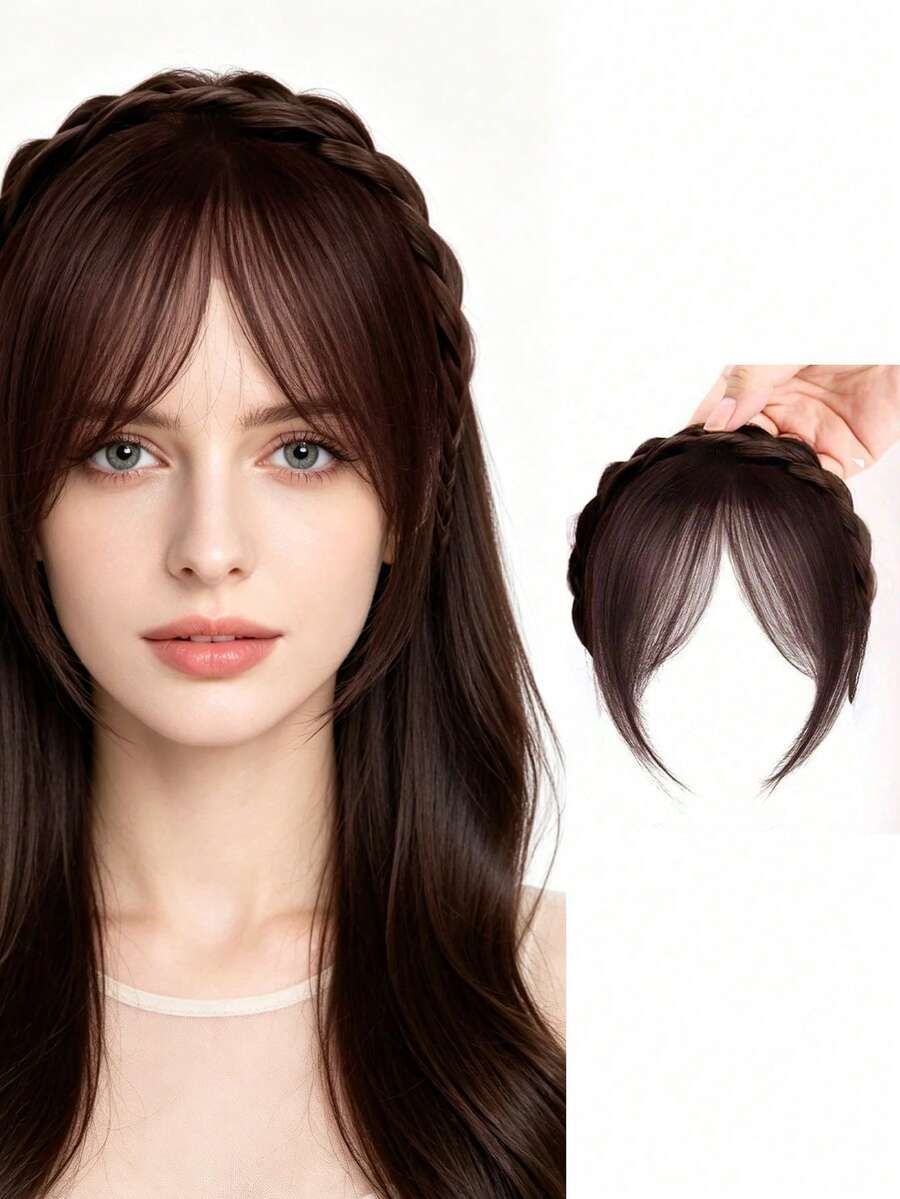 1 Tiara charmosa com franja, ideal para mulheres, cobre a linha do cabelo e é perfeita para carnavais, volta às aulas, encontros no Dia dos Namorados, acessórios de cabelo, perucas, acessórios de viagem, tiara, arco de cabelo, festivais, aniversários. - Multicolorido - Ver 1
