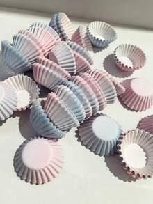 100 piezas/200 piezas/500 piezas/1000 piezas Moldes para mini cupcakes, tazas de hornear con patrón degradado antiadherente, tazas para muffins de 0.98 pulgadas de diámetro, aptas para muffins, pasteles y tartas pequeñas - Ver 8