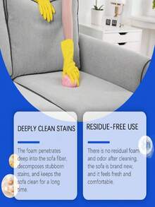 JAYSUING 100ml Fabric Sofa Foam Cleaner, Waterless Stain Remover Suitable For Sofa, Mattress, Carpet And Upholstery - Liquid - View 6