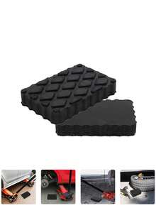 1个/2个装露营车千斤顶垫 旅行拖车千斤顶垫 防滑露营车千斤顶垫 防震房车垫 汽车升降机垫块 - 黑色 - 查看 2