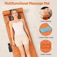 Upgraded Massage Back Pad For Full Body Massage Mat With Foot Massager – Massage Back Pad With Neck & Lumbar Support, 4-Zone Heating For Shoulder Waist Legs, Perfect For Daily Muscle Relaxation - US A Type Plug(110-127V) - View 4