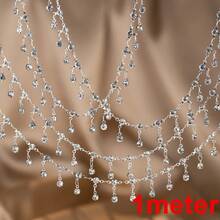 Corrente de 1 metro com strass de vidro brilhante multicolorido em formato de garra, pingente de contas, corrente de cobre com borla, ideal para confecção de colares, pulseiras e decoração de roupas. - corrente de cobre faça você mesmo - Ver 15