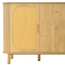 This Modern Sideboard With Drawers, Shelves And Metal Legs In Wood Look Is A Versatile Living Room Furniture Piece And An Absolute Must-Have. - Natural - View 9