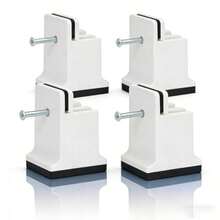 ZJchao 4pcs Adjustable Furniture Risers with Screw Clamp Rubber Bed Couch Risers para Cama y Sofá para Muebles Resistentes Blancos - Blanco - Ver 7
