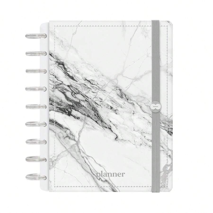 Iscool Permanent Disc Planner, White Marble - Trắng - Xem 1