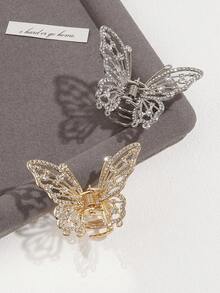 Metal Rhinestone Butterfly Claw Clip, Elegant Elegant Versatile Hair Claw Hair Accessory For Women,Festival,Party - Multicolor - View 4