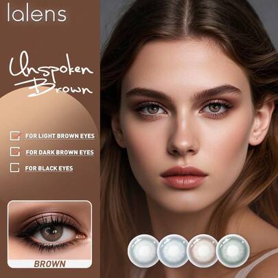 1 Pair 6-Month Disposable 14.2mm Diameter, 8.6mm Base Curve, Small Pupil Size Brown Color , Suitable For Light And Dark Eyes, Natural Makeup, Cosmetics For Women And Girls, Perfect For Autumn/Winter, Y2K Korean Style, Birthday, Christmas, Party Gifts