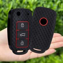 Ốp bảo vệ chìa khóa xe hơi bằng silicon cho VW Amarok Polo Golf 4 5 6 MK4 Bora Jetta Altea Passat B5 B6 B7 - đen - Xem 4