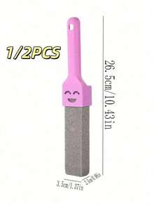 1/2pcs Pumice Stone Cleaning Brush With Handle, Effectively Removes Limescale And Calcium Deposits, Suitable For Toilet, Swimming Pool, Kitchen Sink, Grill, Bathtub, Can Be Used As Toilet Brush, Bathroom Tool, Bathroom Cleaning Accessory, Kitchen Cleaning Supply, Household Cleaning Product, Mother's Day Gift, Practical Gift, Holiday Gift - A - View 3