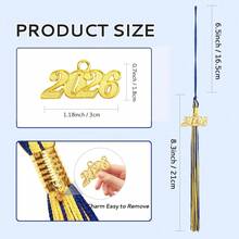2026 Graduation Cap Tassel – Multiple Colors, Class Of 2026 For High School & College Ceremony, Hat Decoration Accessory - 藍金 - 查看 2