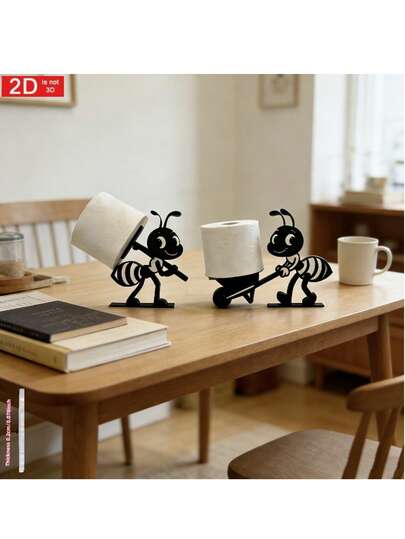 Bộ 2 hộp đựng khăn giấy hình con kiến mới, phụ kiện trang trí sáng tạo cho phòng tắm, phòng khách, hộp đựng giấy vệ sinh đa chức năng, thiết kế đứng vững, tiện dụng.