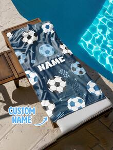 1pc Personalized Kids Beach Towel,Summer Birthday Gift For Kids,Summer Vibes,Girls Beach Trip,Custom Beach Towel,Swimming Pool,Beach Decor - Multicolor - View 10